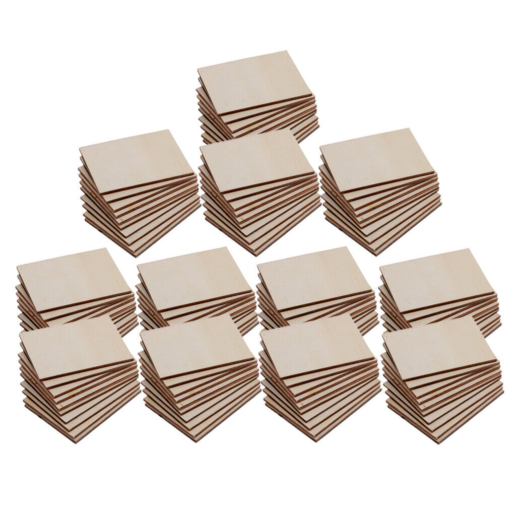 120Pcs Shabby Chic Wood Rectangle Plaque Embellishment for Woodburning