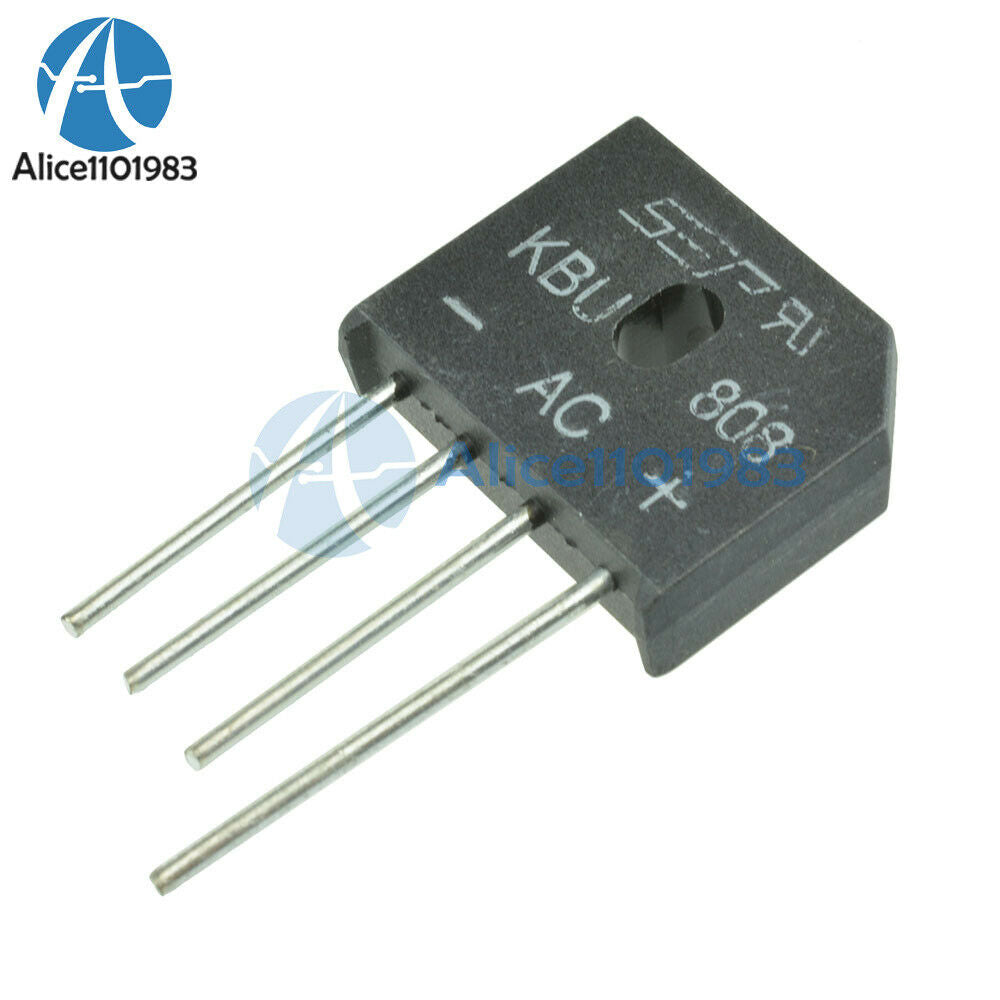 2PCS KBU808 SIP-4 KBU-808 8A 800V Bridge Rectifier KBU808