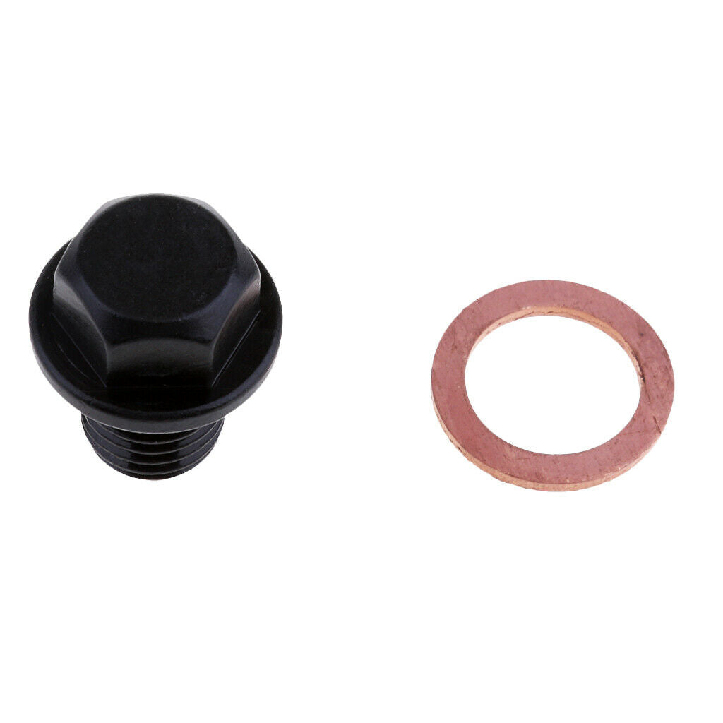 Oil Drain Plug Bolt For YAMAHA FZ FJ MT 09 YZF-R1 R6 TRX850 Black