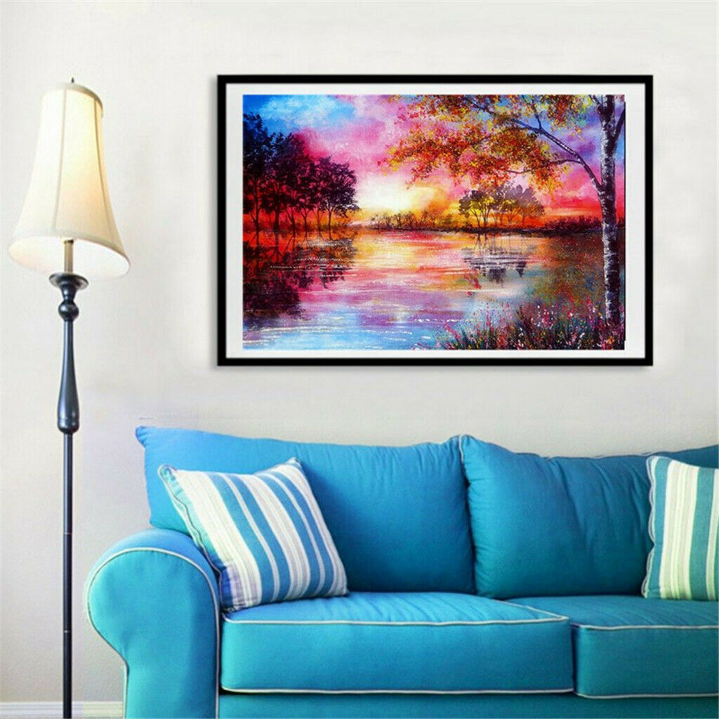 DIY Full Drill Diamond Painting Cross Stitch Kit Landscape Picture Sunrise 4