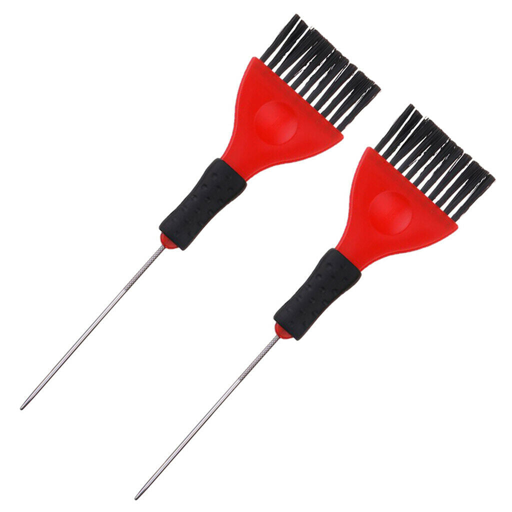 2Pcs Salon Barber Hair Coloring Dye Tinting Application Needle Tint Brush