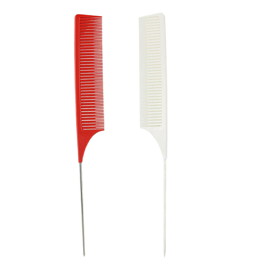 2x ABS Sectioning Weaving Highlighting Foiling Hair Comb Dyeing Combs Brush