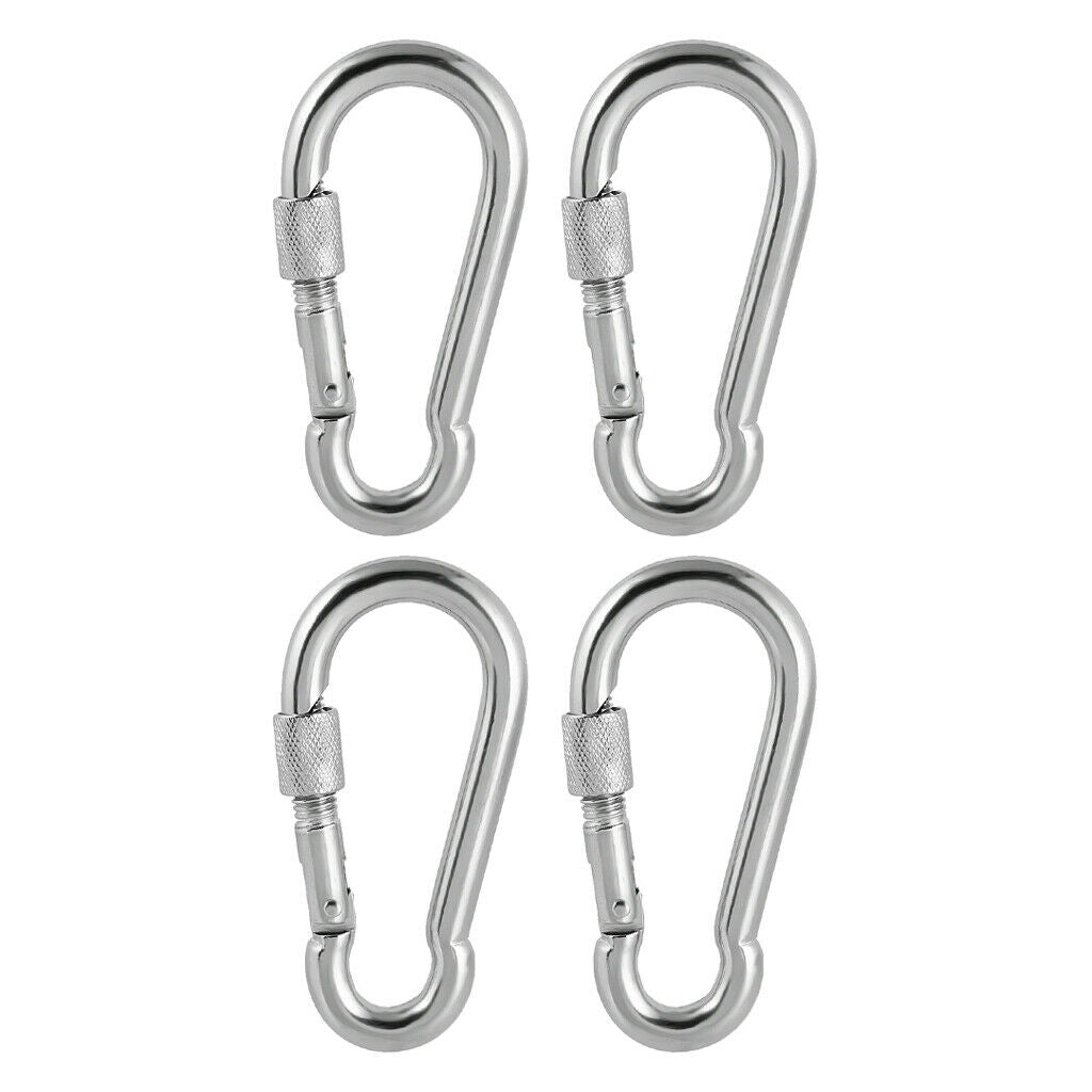 4Pcs Snap Hook Mountaineering Sail Boat Non-slip Carabiner Locking Clip Accs