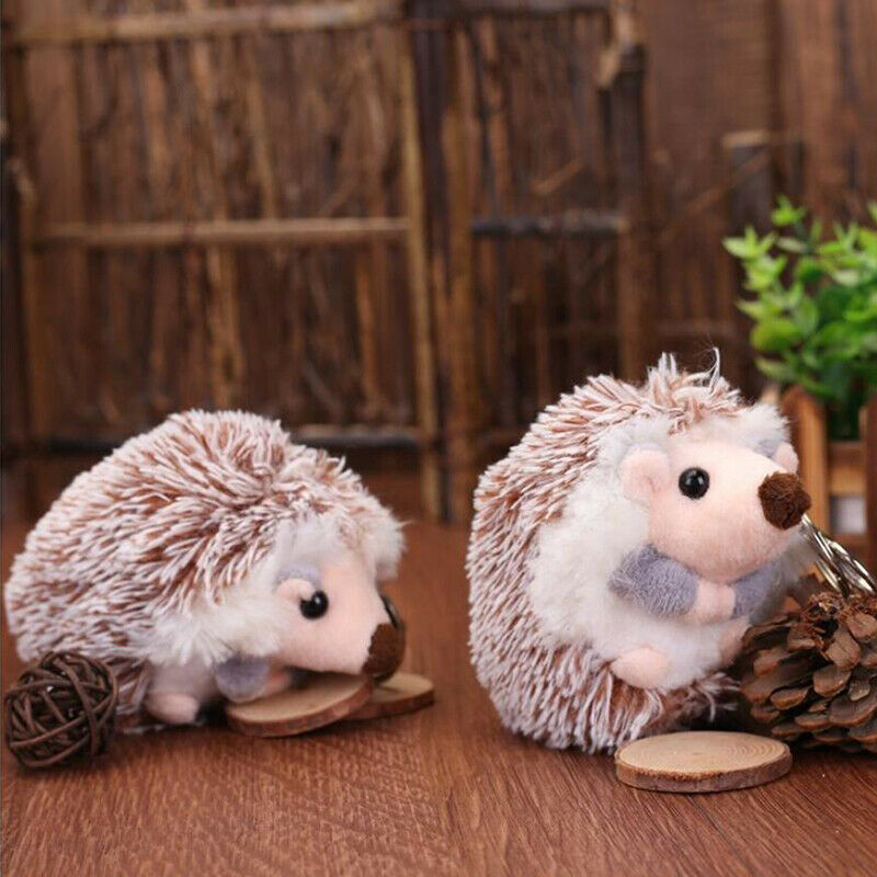 Cute Plush Pompon Hedgehog Animal Keychain Bag 10cm Mobile Phone Pendant KeyBDA