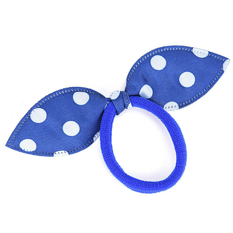 20X Girl Rabbit Bunny Ears Dotted Hair Ties Scrunchie Ponytail Holder Hair.l8