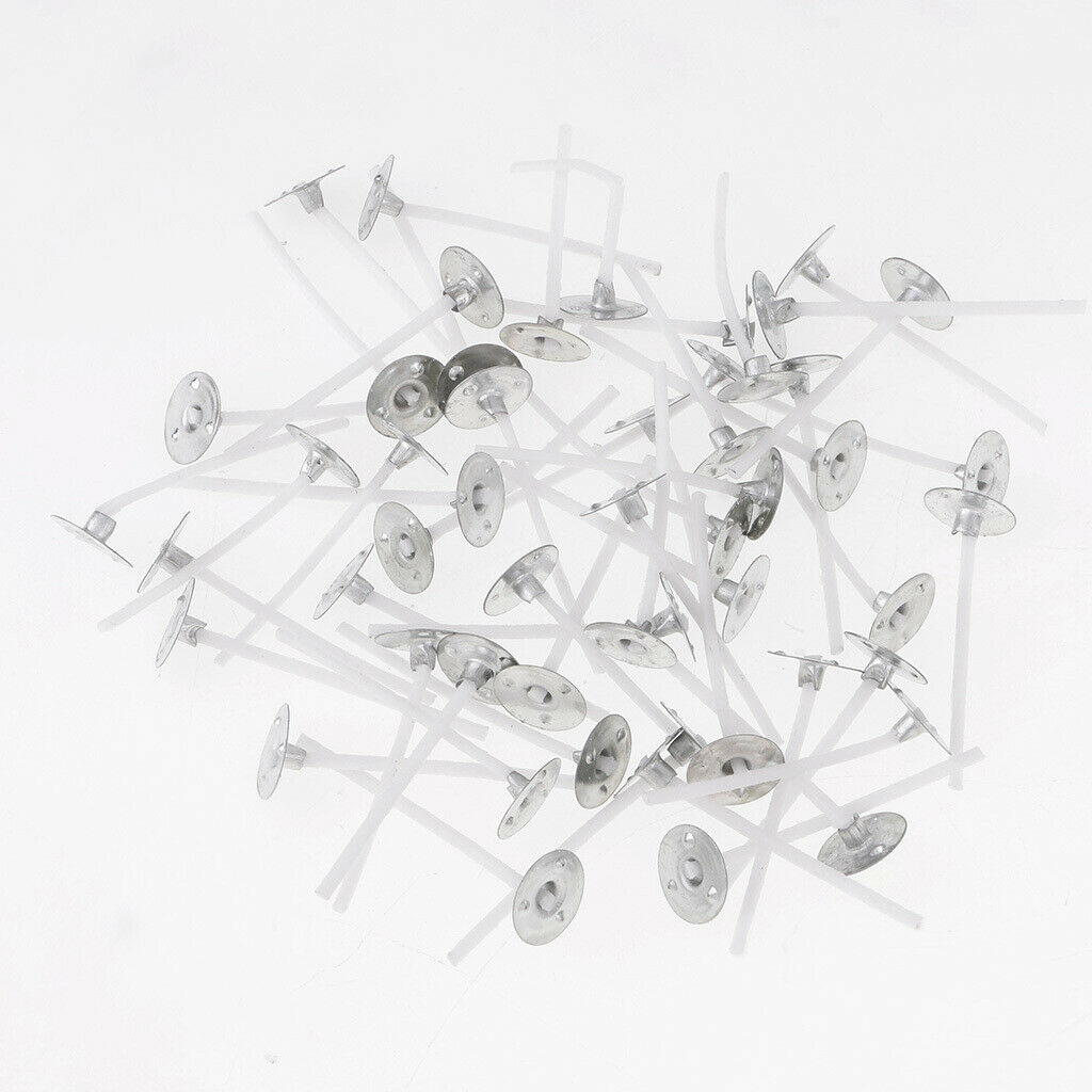 200 Pieces Candle Wicks with Sustainers Tealight Wick Crafts Supplies 35mm