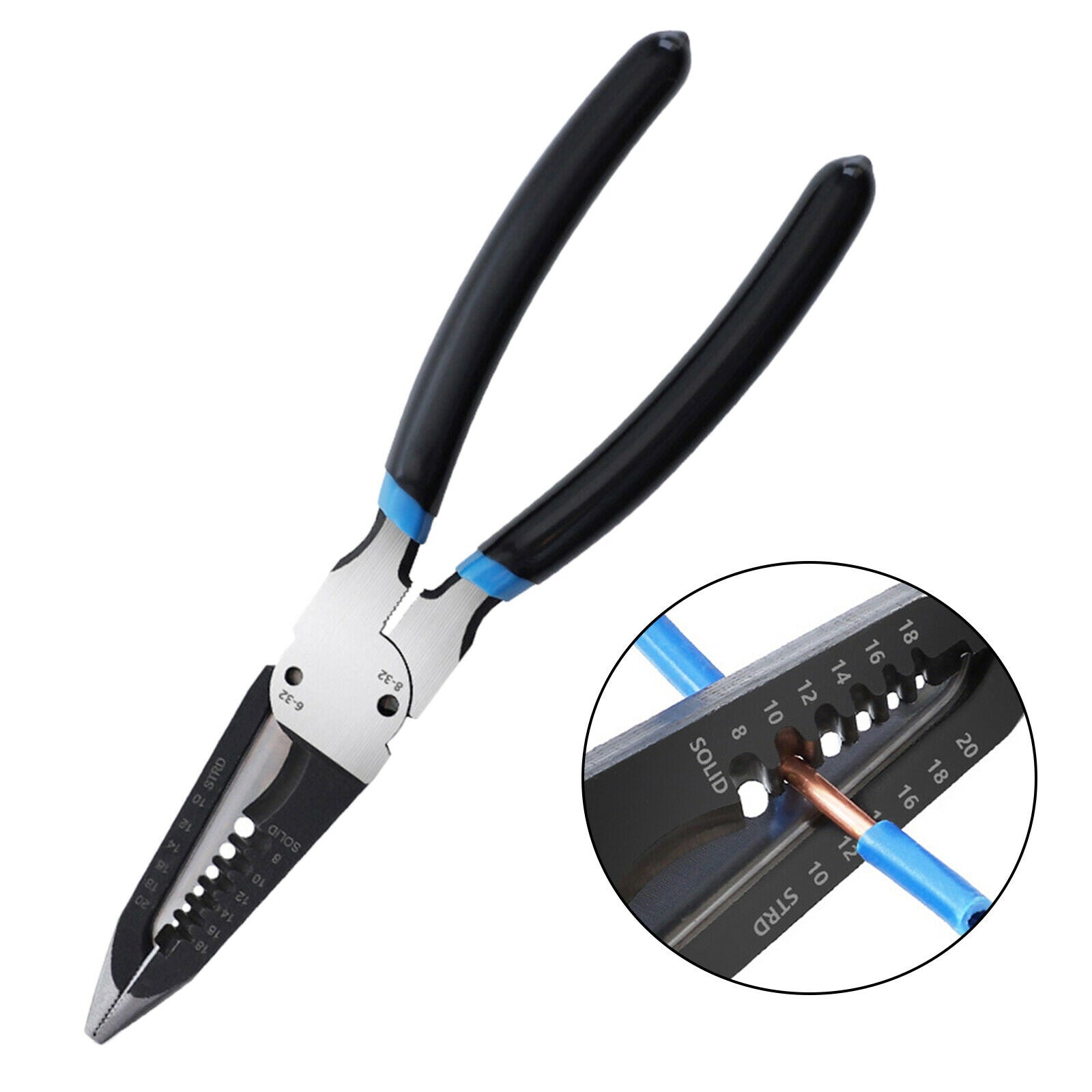 Multi-Tool Wire Stripper Needle Nose Plier Electricians Cutting Crimping