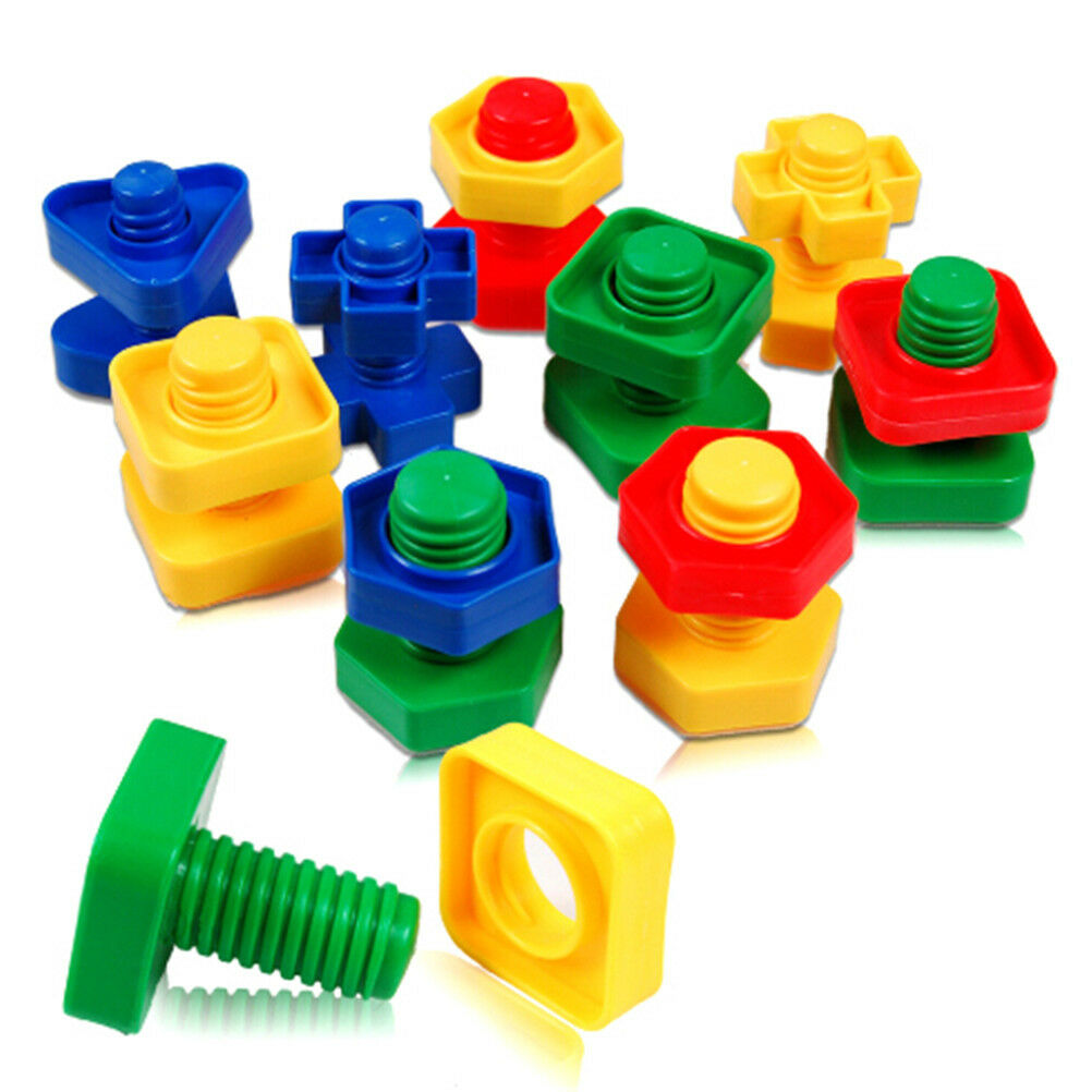 1set Screw Building Block Insert Block Nut Shape Kids Educational Gift To.l8