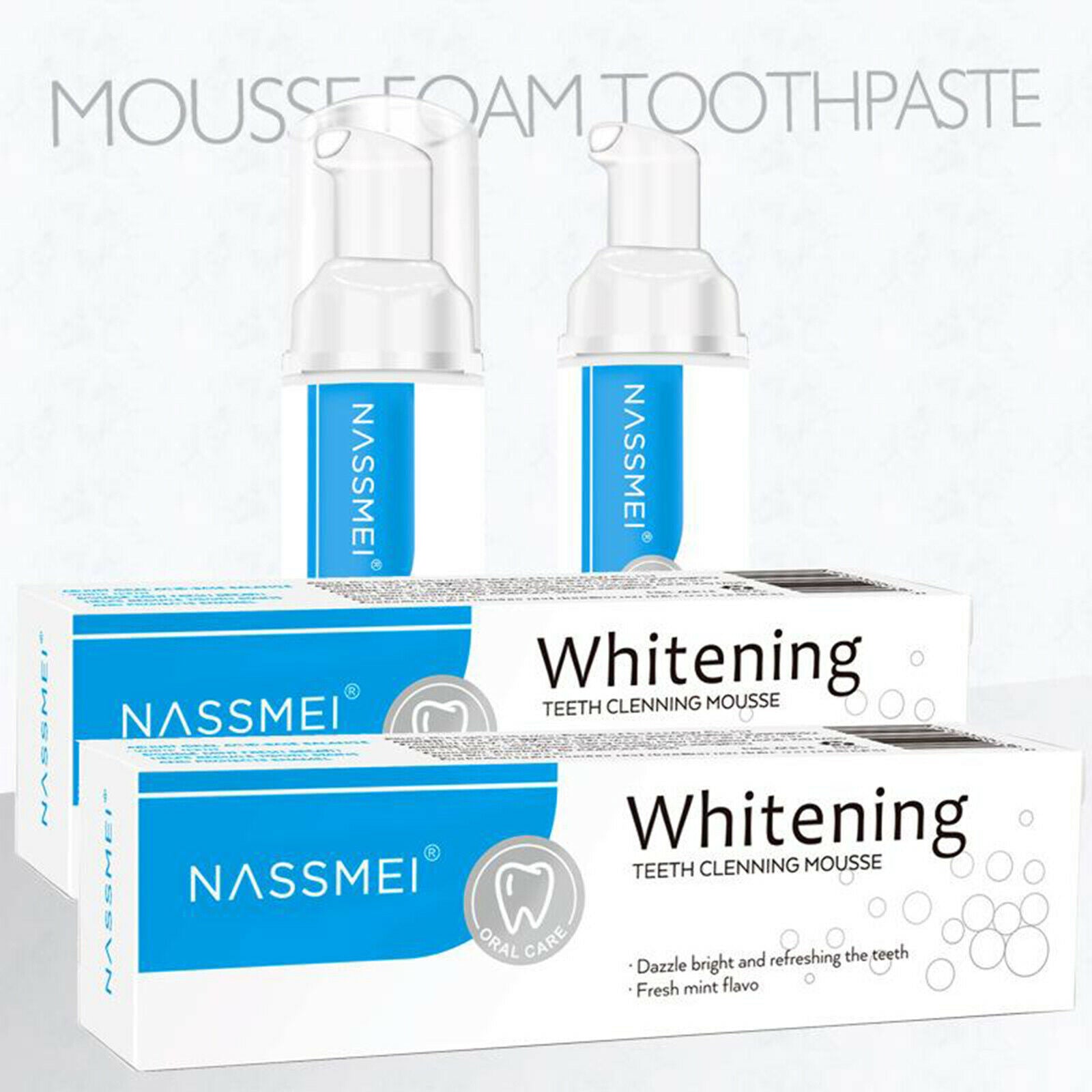 60ml Natural Tooth Whitening Toothpaste Shining Mousse Foam Deeply Cleaning