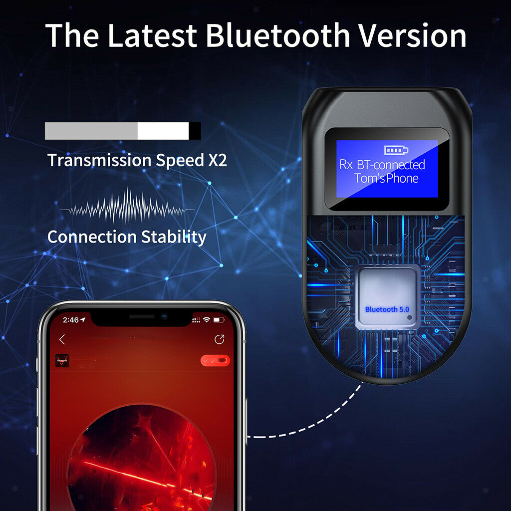Bluetooth5.0 FM Transmitter Receiver for Car Wireless Bluetooth FM Radio Adapter