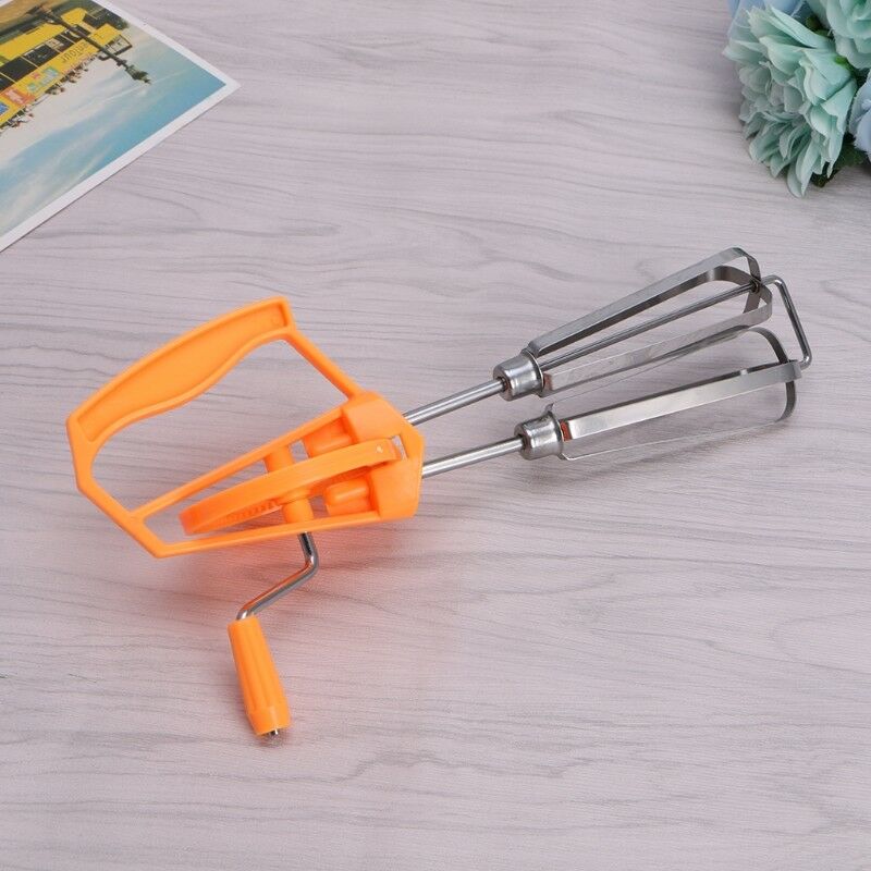Stainless Steel Rotary Manual Hand Whisk Egg Beater Mixer Blender Kitchen Tools