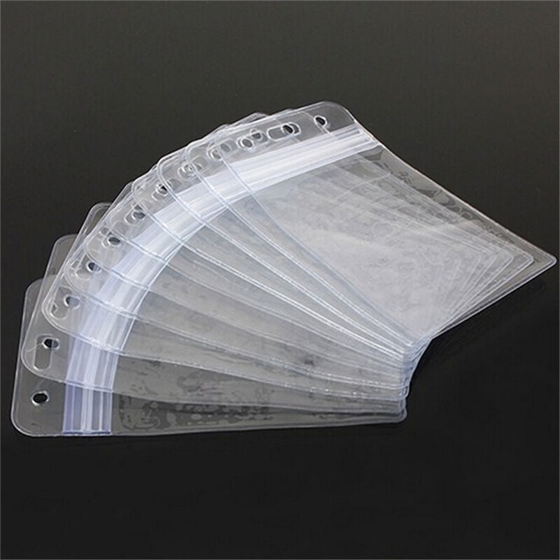 10 x Vertical Solid Vinyl Clear ID Card Badge Holder Case Cover Sleeve VQONYD Kt