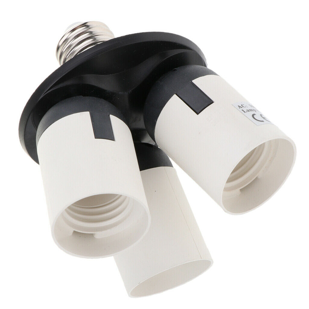 E27 to 3 E27 Socket Adapter Studio Photo Kit Light Lamp Bulb Base Holder