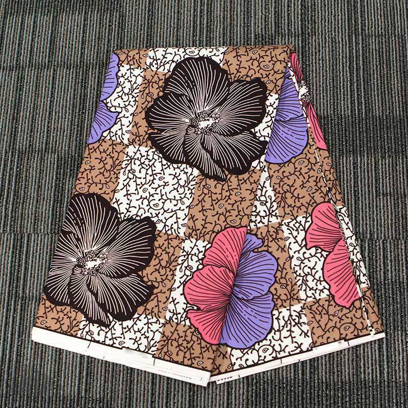 Polyester African Wax Printing Cloth Floral Ankara Fabric Clothing Sewing DIY