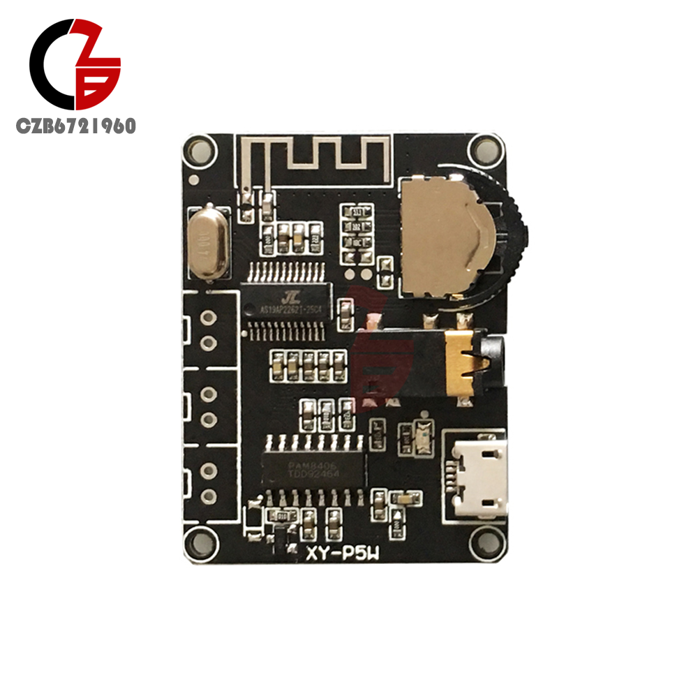 PAM8406 Stereo Bluetooth Micro USB Digital Power Amplifier Board Module DC3.7-5V