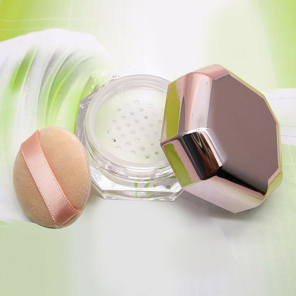 8 ML 0.28 OZ Loose Powder Container DIY with Sponge Puff and Net Sifter