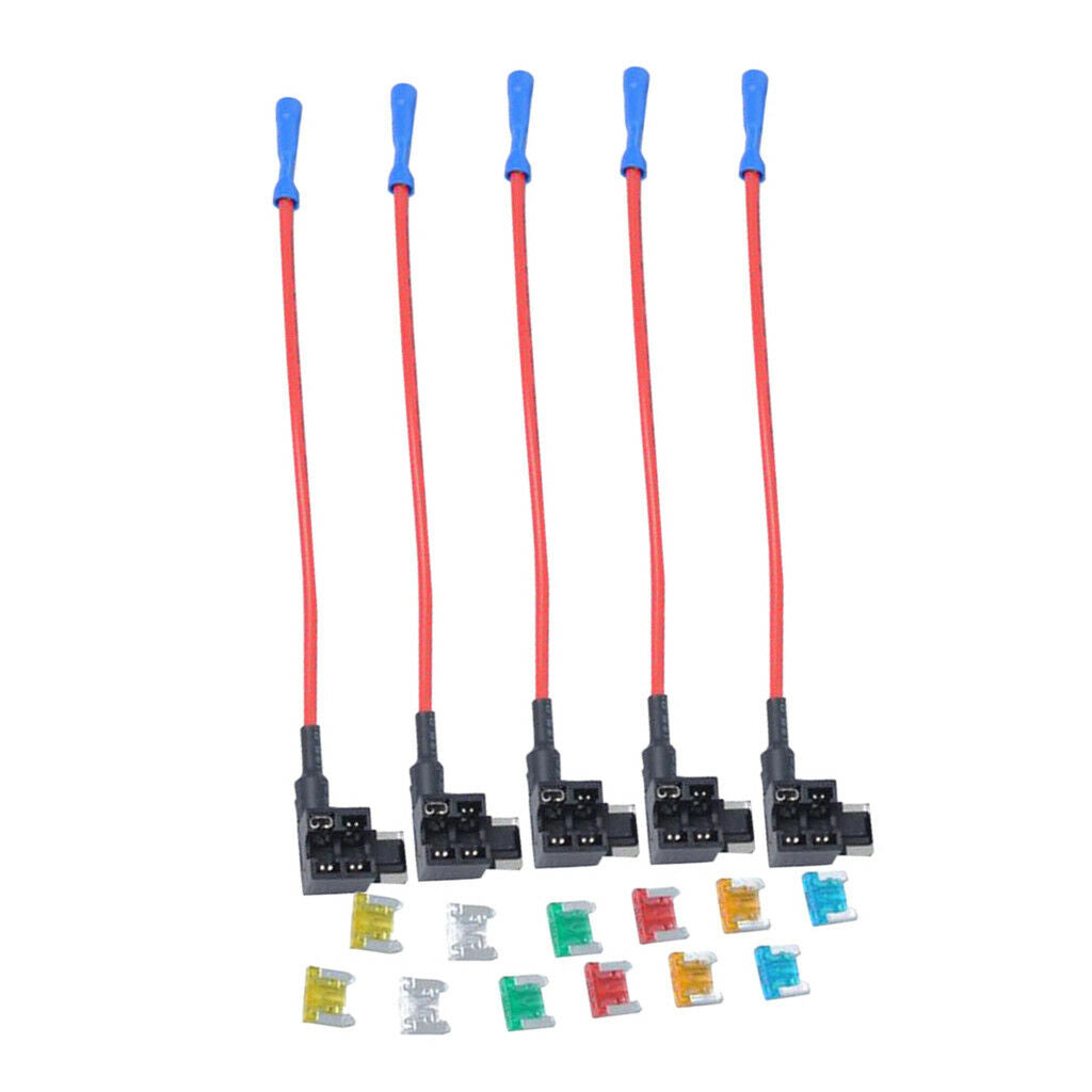 12 Pieces Car Truck Boat 5A-30A Mini Fuses with Add-a-circuit Fuse Holders