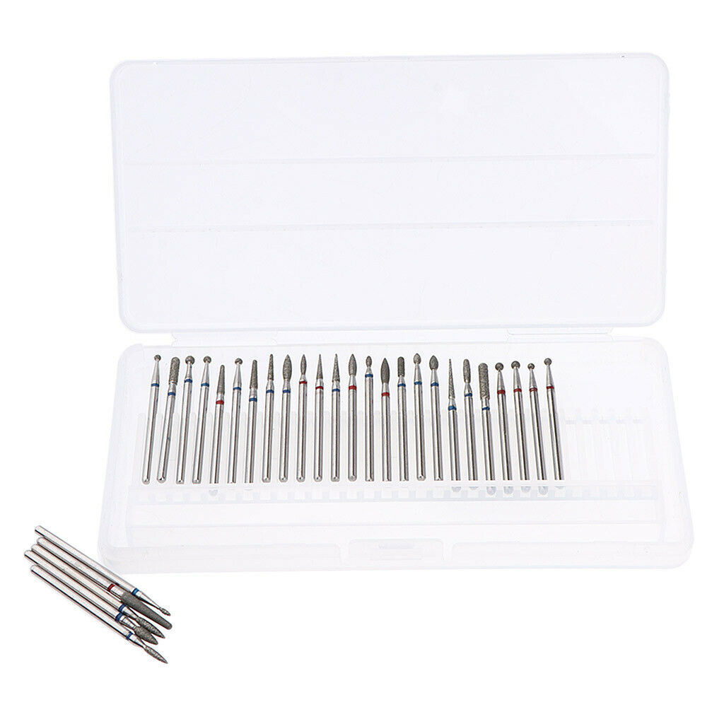 Electric Nail Drill Bit Rotary Burrs Grinding Head Nail Files Bits Kit 30pcs