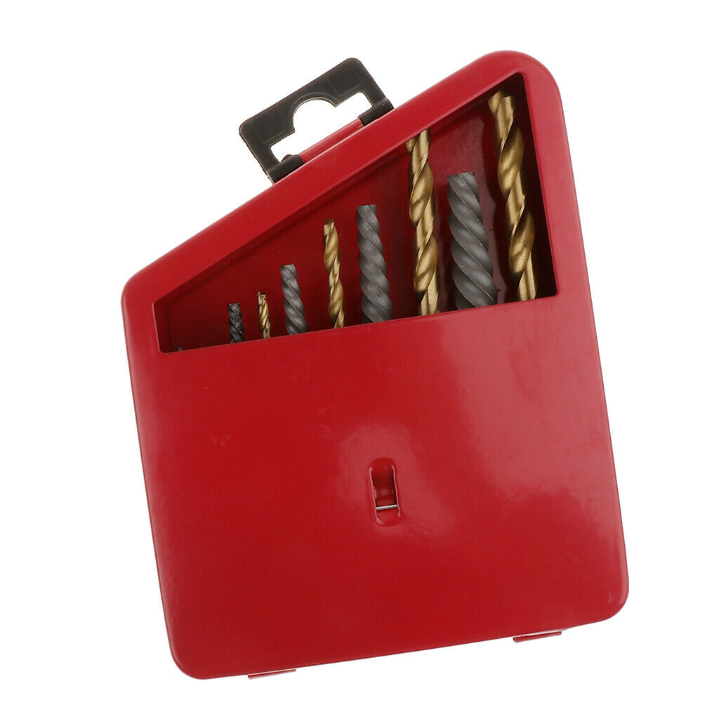 10x Left Hand Drill Bit Broken Bolt Damaged Screw Extractor Twist Drill Bits