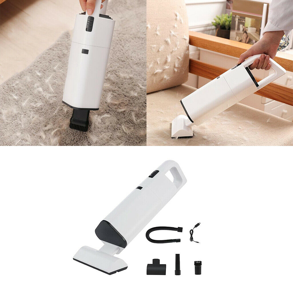 Handheld Wireless Vacuum Cleaner Rechargeable Pet Cat Dog Hair Suction White