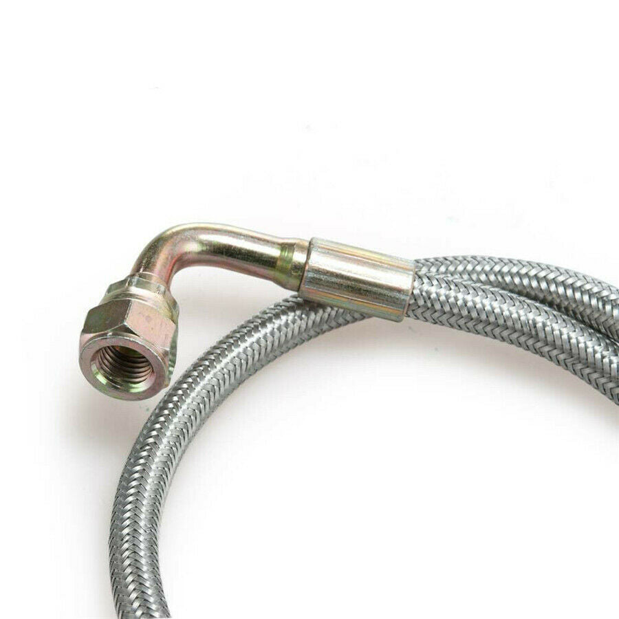 4 AN 90 Degree 24" Oil Line Kit For T3/T4 Turbo Oil Feed Line Steel Braided Kit