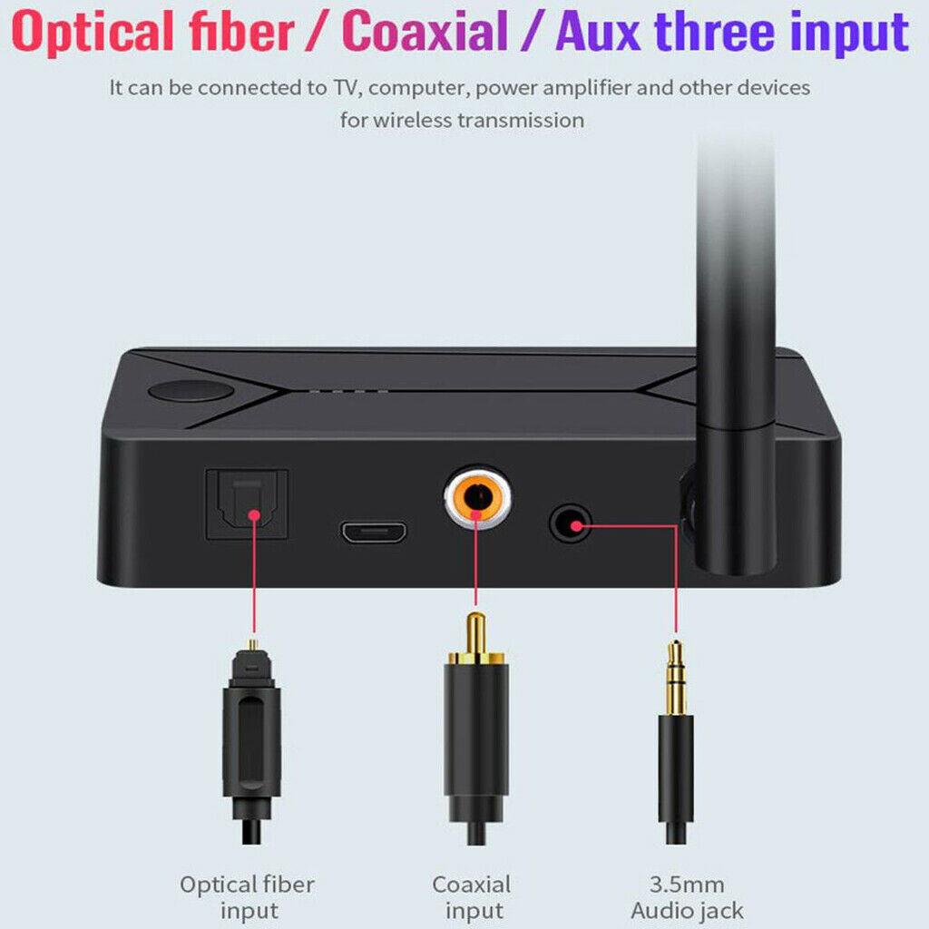 Coaxial Optical Fiber SPDIF Wireless Adapter 3.5mm Bluetooth 5.0 Transmitter