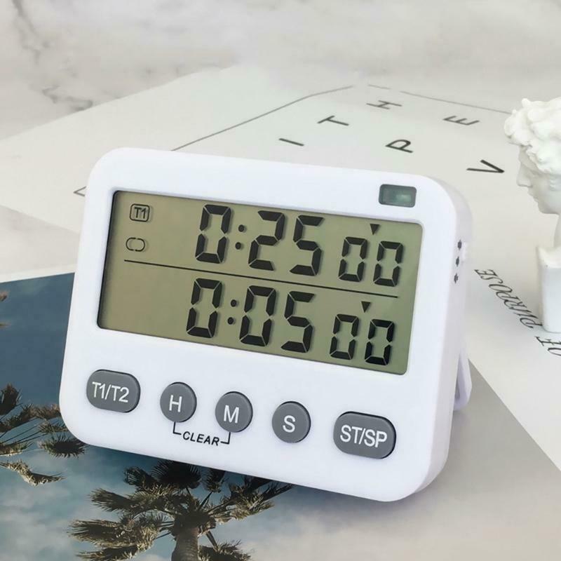 Magnetic Countdown Timer w/ Seconds Dual Digital Timer LCD Big Digits