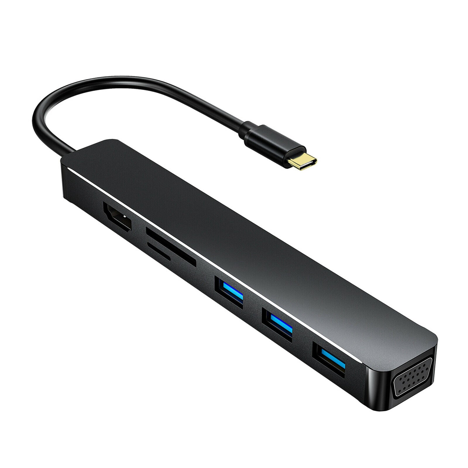 Universal 7 in 1 USB 3.0 C to HDMI Hub Adapter Dongle Plug&Play Superspeed