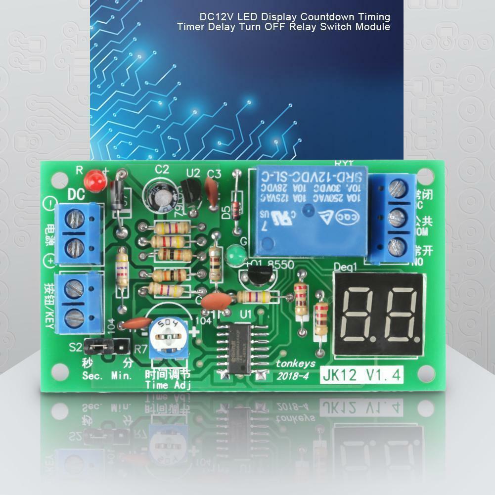 Dc 12V Affichage LED Rebours de Distribution Minuteur Retard Tours ArrÃªt Relais