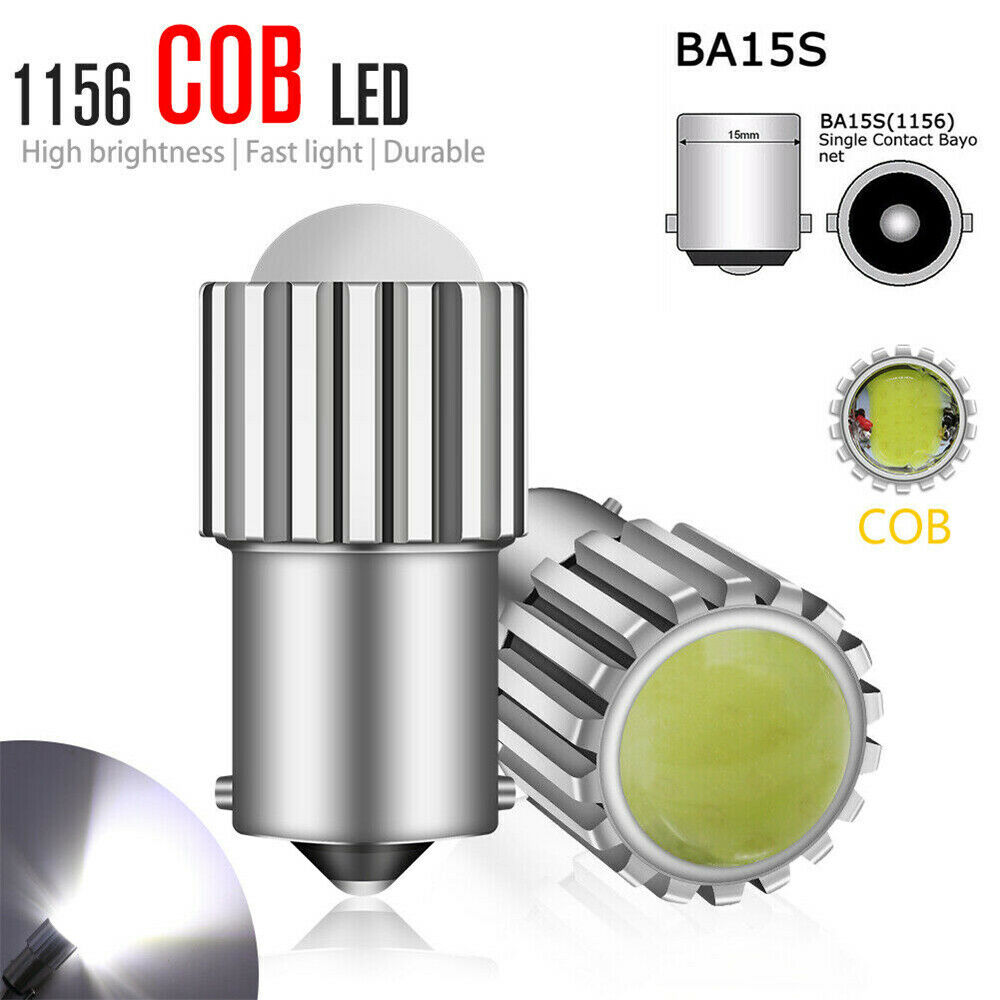 2Pcs 6000K 1156 COB LED Bulbs BA15S White Super Bright Tail Brake Reverse Light