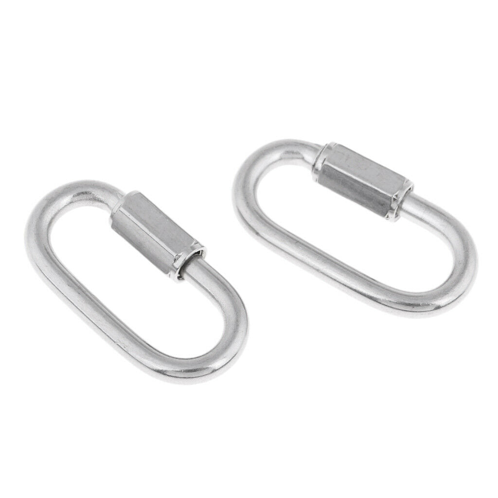2 Pack Scuba Dive Stainless Steel Quick Link Clip Climb Carabiner Connector