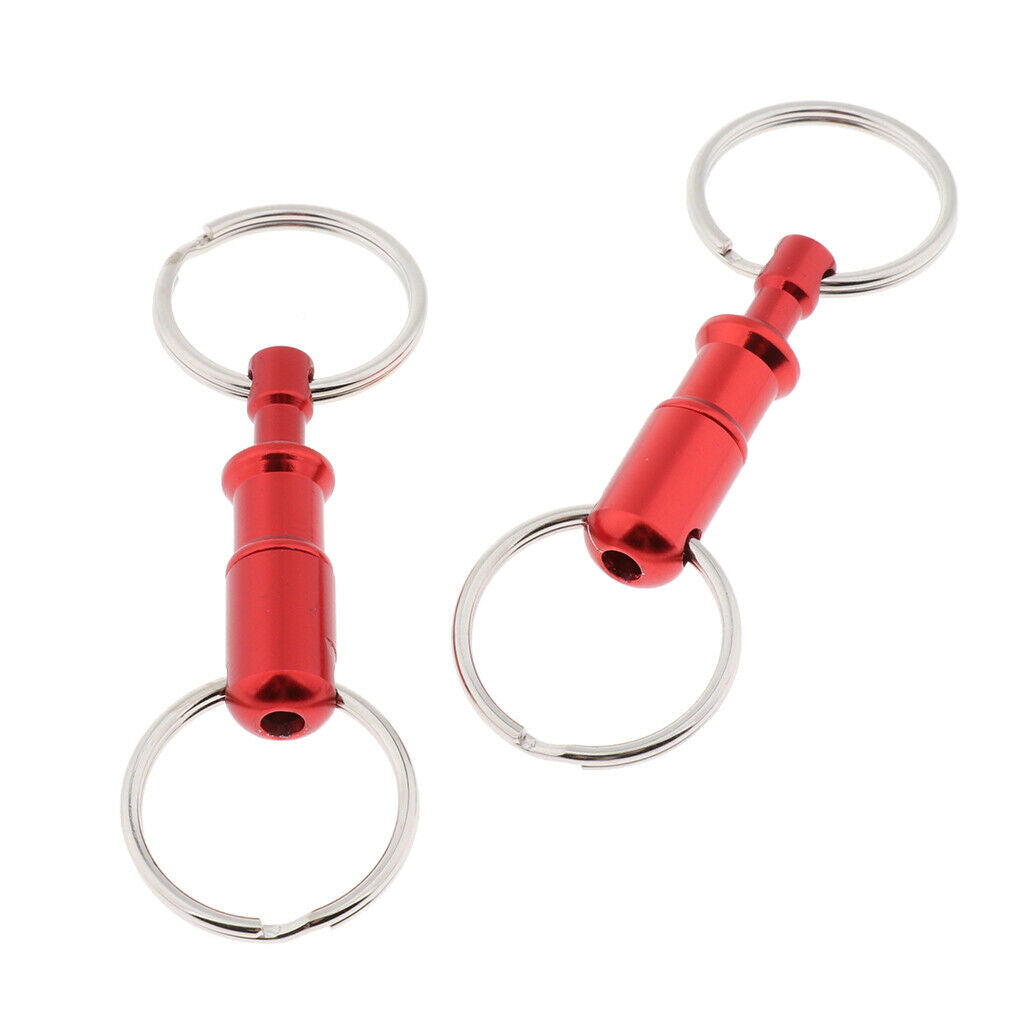 8Pcs/Set Aluminum Detachable Keychain Pull Apart Breakaway Key Rings Handy