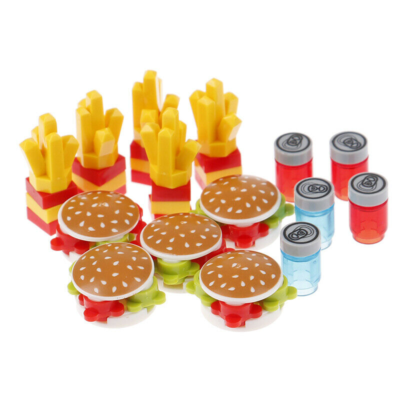Hamburger Chips City Building  Fast Food Parts Compatible Bricks Toys DIYA KX
