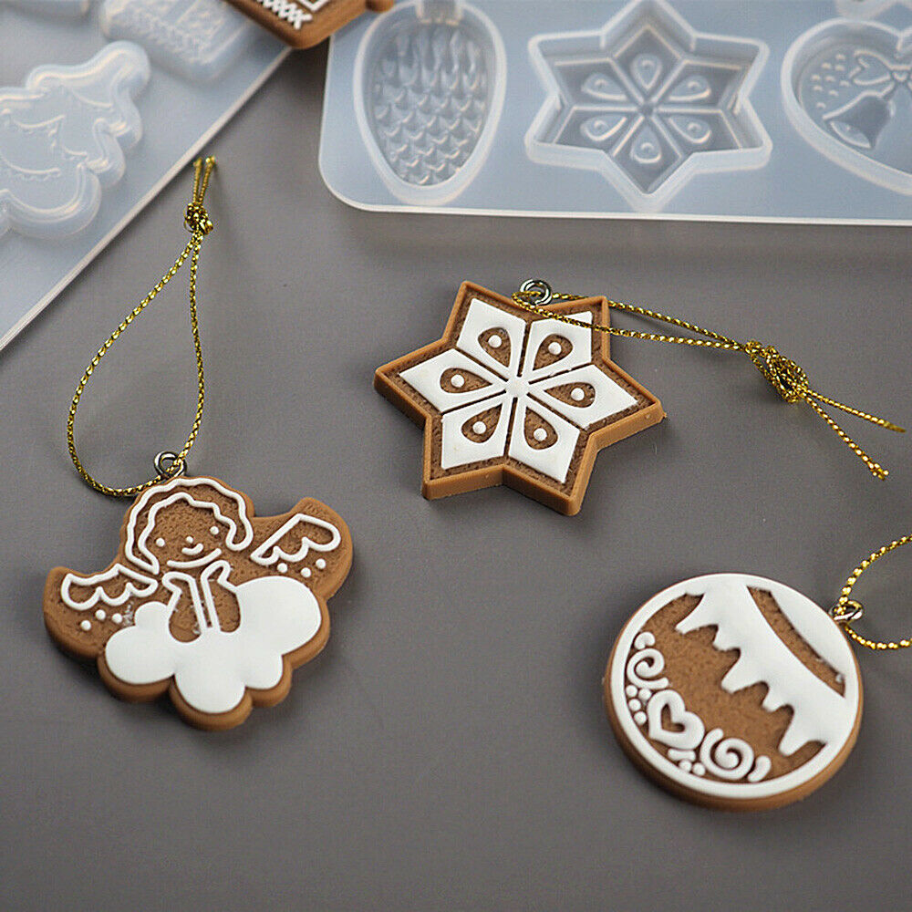 Christmas Pendant Keychain Silicone Mould Handwork Craft Epoxy Casting Mold DIY