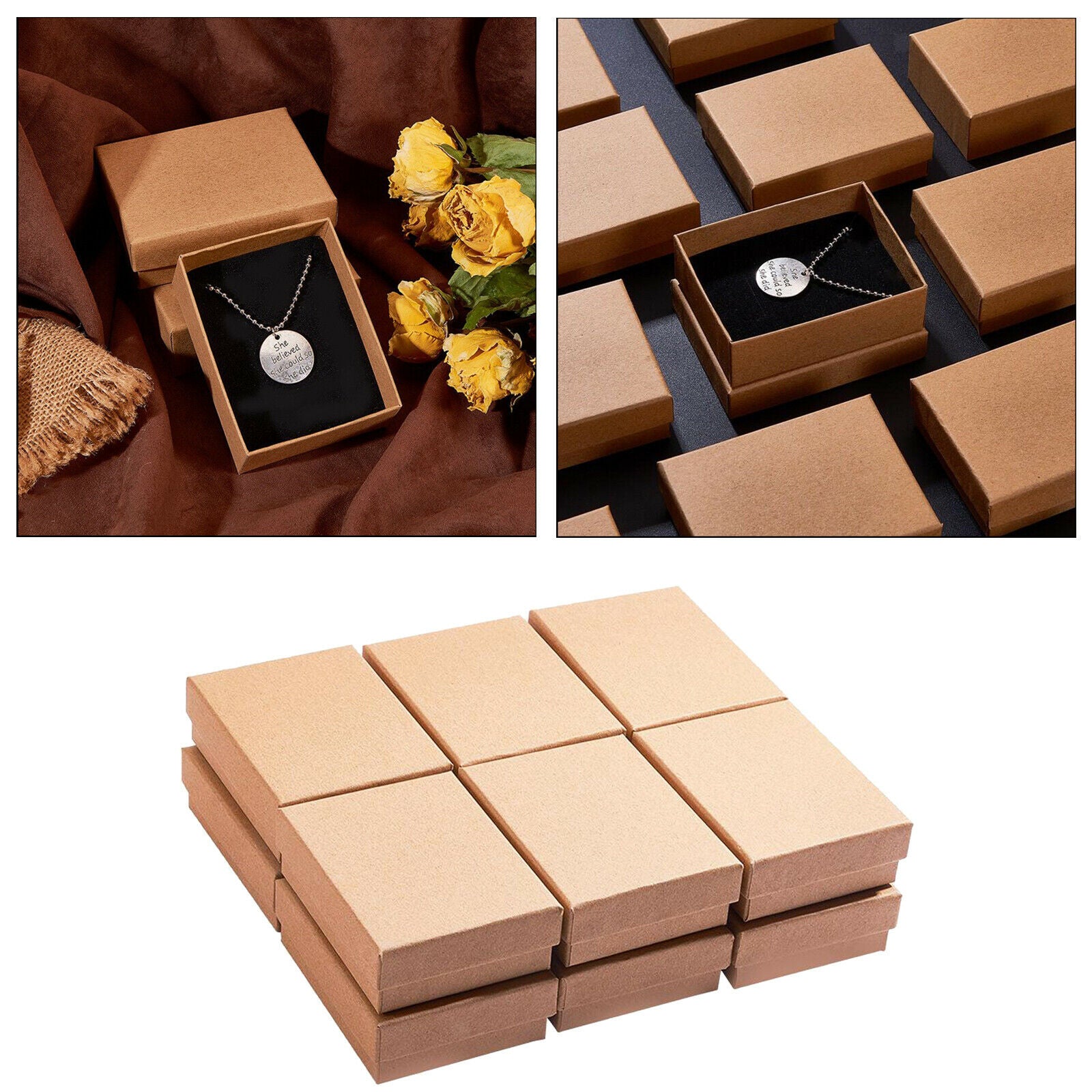 12pcs Paper Jewelry Necklace Display Case Storage Packaging Box Gift Box
