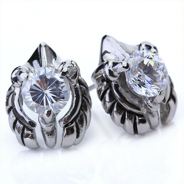 Transparent Stainless Steel Rhinestone Ear Stud