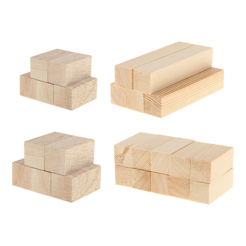 25Pc Balsa Wood Blocks Rods (80/60/50/100mm) Height for DIY Woodworking Modeling