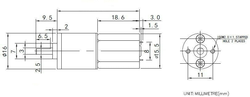 GA16 DC 6V 70RPM Output Speed 3mm Shaft Dia Synchronous Reduction Geared Motor