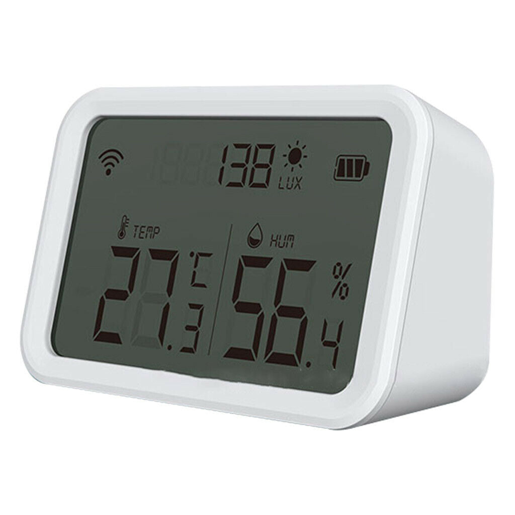 Mini Indoor Thermometer Hygrometer Room Lux Light Detector for Basement