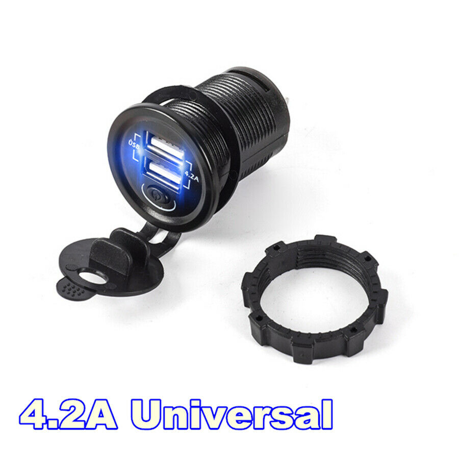 12V-24V Car Truck Fast Charger Dual USB Interface Output Current 4.2A Universal
