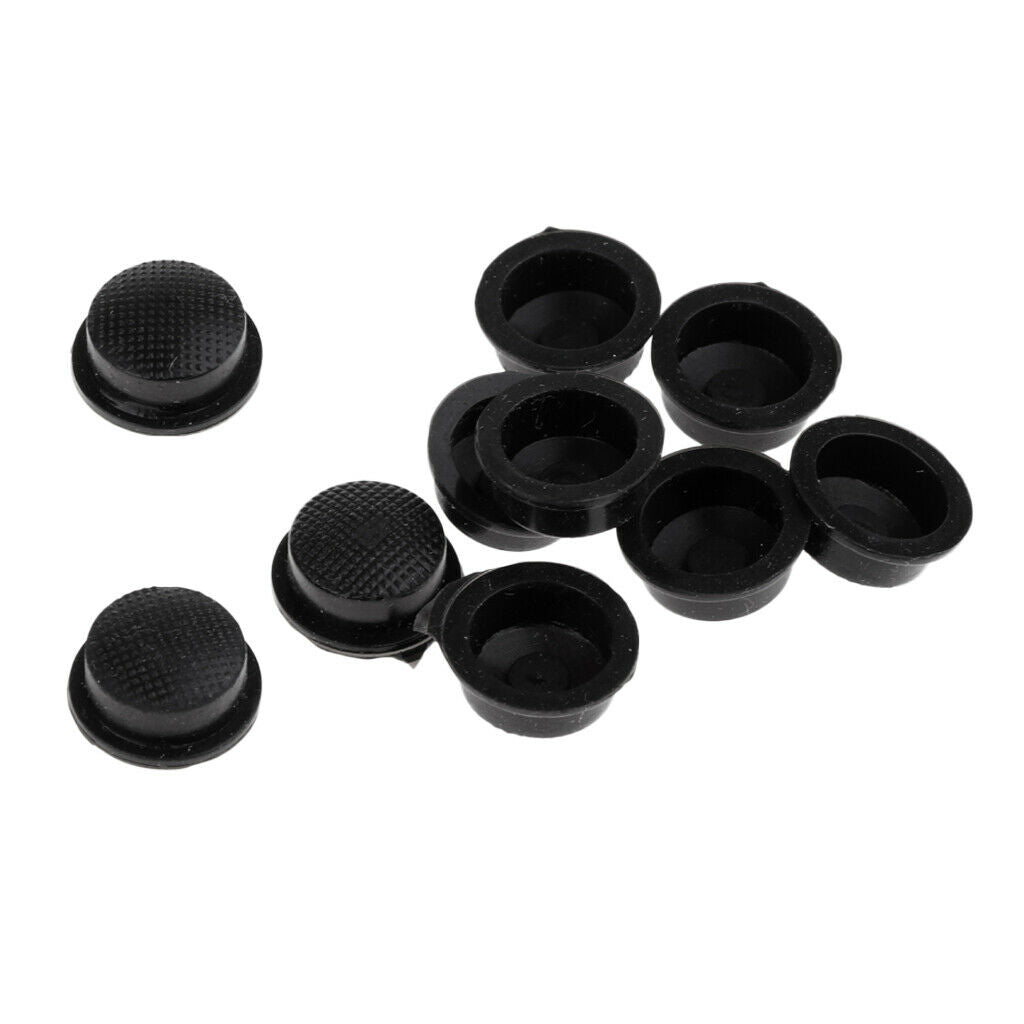 10 Pieces 18650 LED Flashlight Lamp Tail Switch On Off Buttons Caps - Black