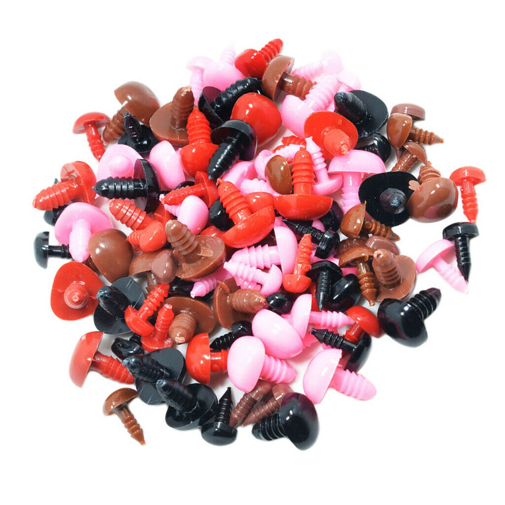 100 Pcs Plastic Safety Screw Eye Nose Kit for DIY Teddy Bear
