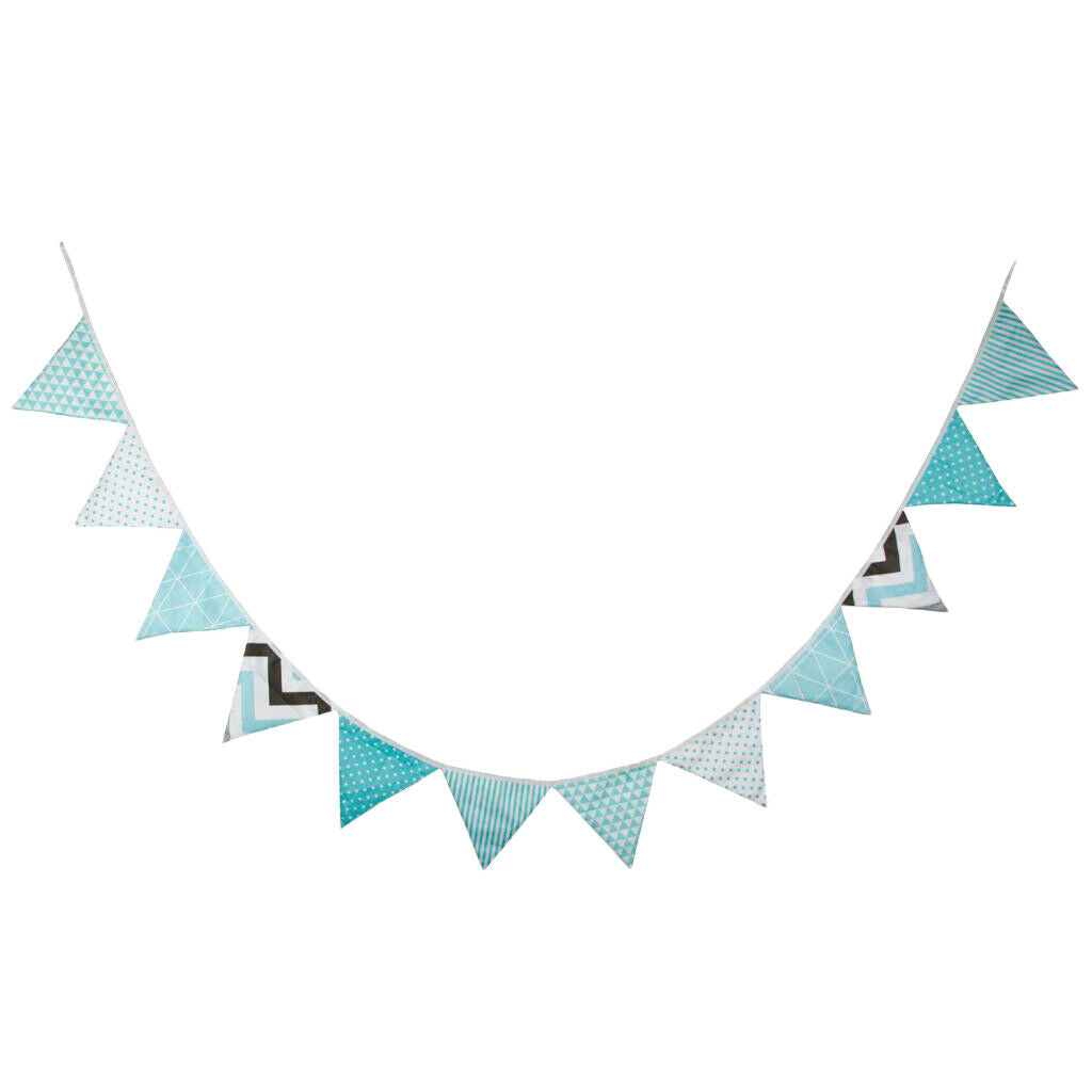 Bunting Flag Banner Pennant Garland Triangle Flags Birthday Party Blue