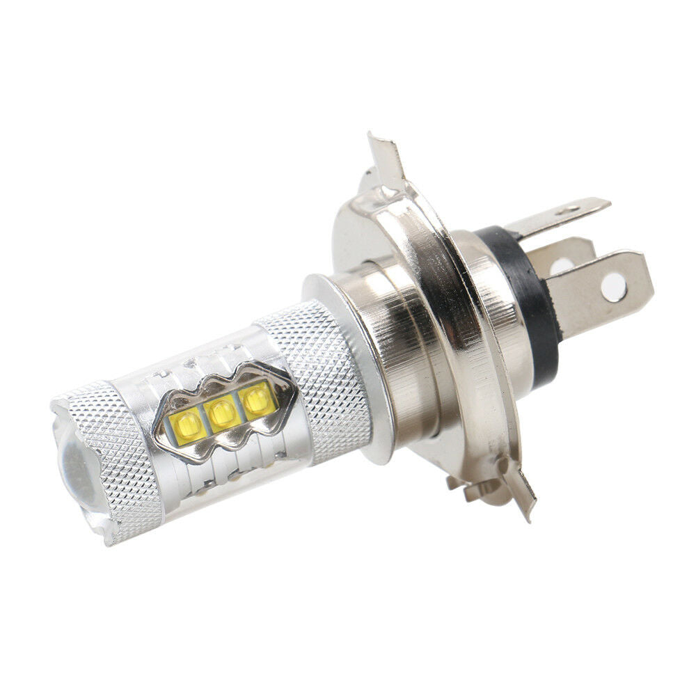 12V 80W H4 COB LED Motorcycle Headlight Hi/Lo Beam Front Light Bulb 6000K White