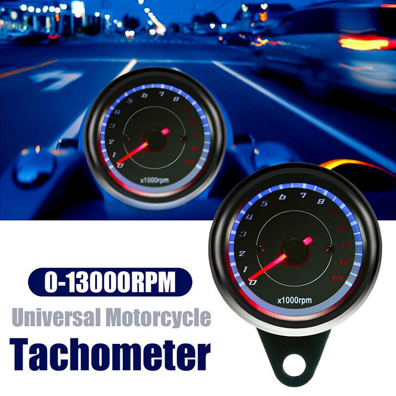 LED Backlight 13000 RPM Tachometer Scooter Tacho Gauge Motorcycle SpeedometeBDA