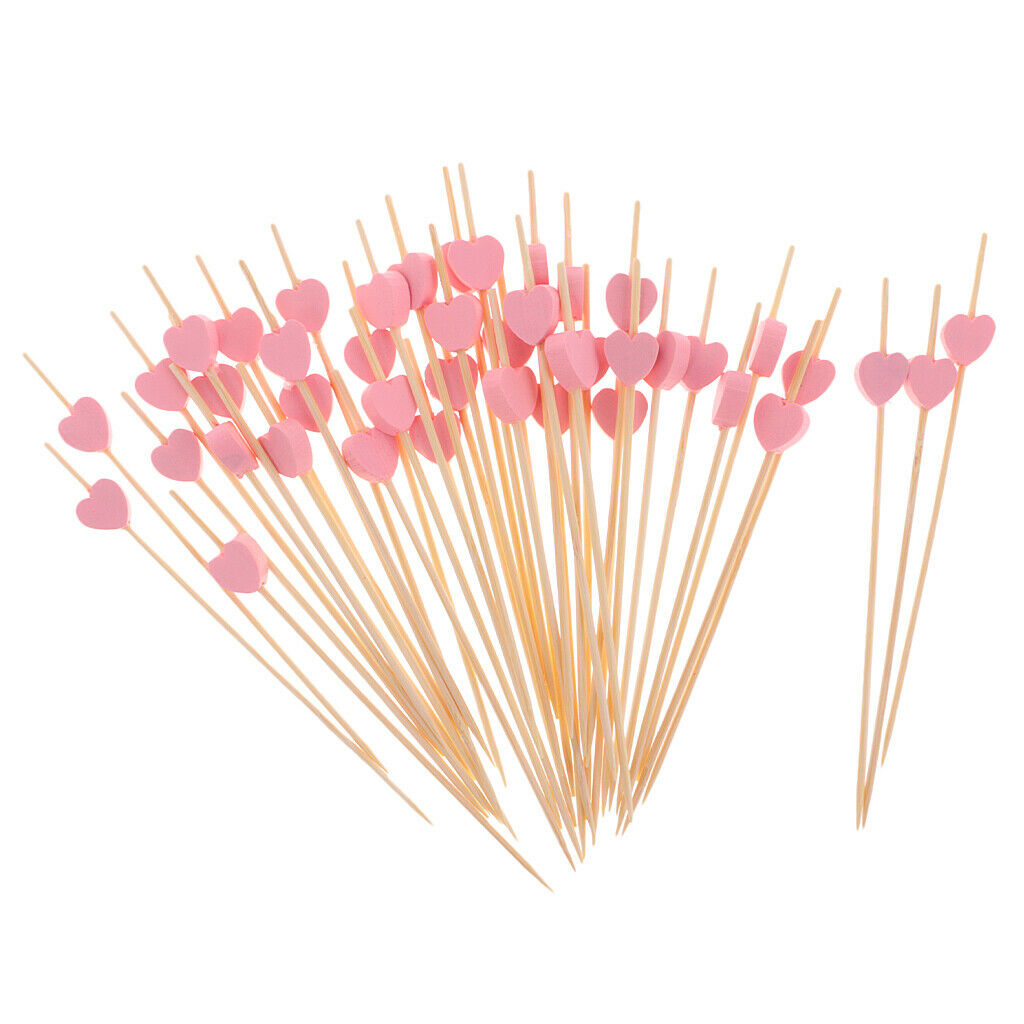 Lot Bead Heart Cocktail Sticks Sandwich Fruit Toothpick Picks Party Supplies