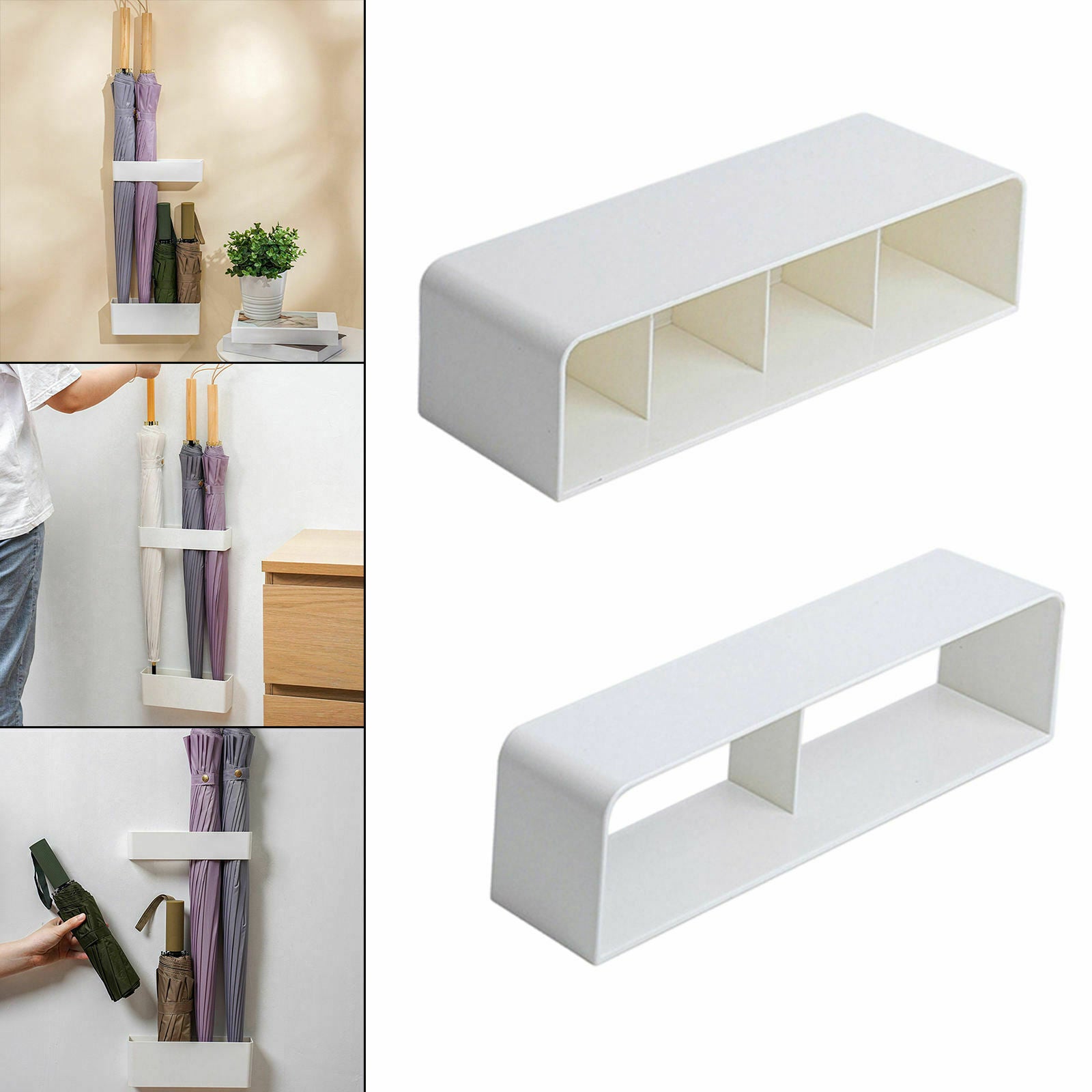 Umbrella Storage Rack Wall Mounted Easy Pour Water Stand for Door Bars