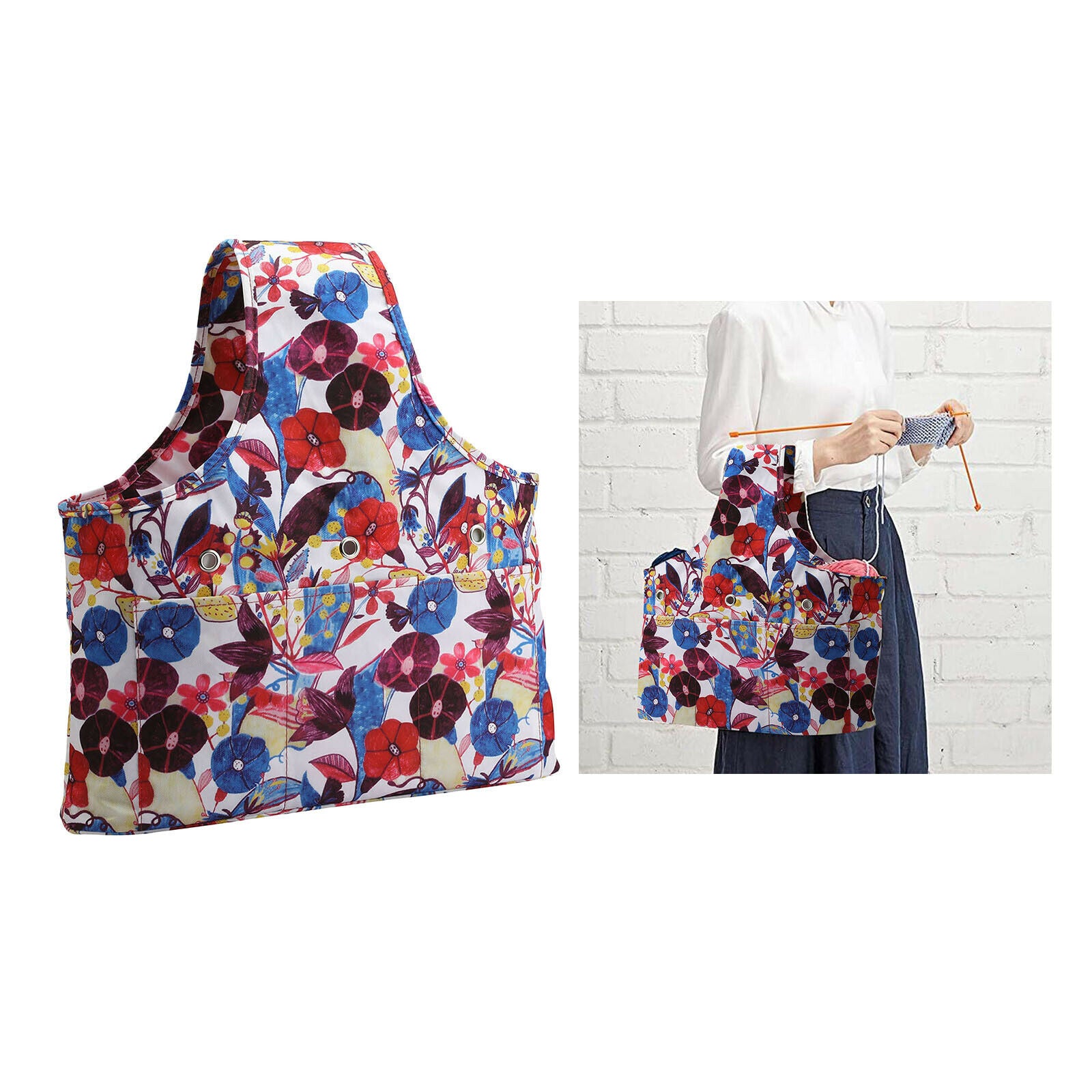 Travel Wrist Bag Knitting Tote Bag Yarn Crochet Hooks Knitting Needles