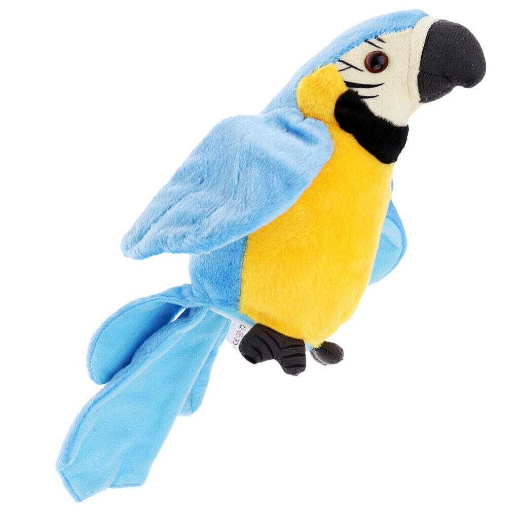 Plush Talking Parrot Electronic Pet Party Favors Children Toys 29cm Blue