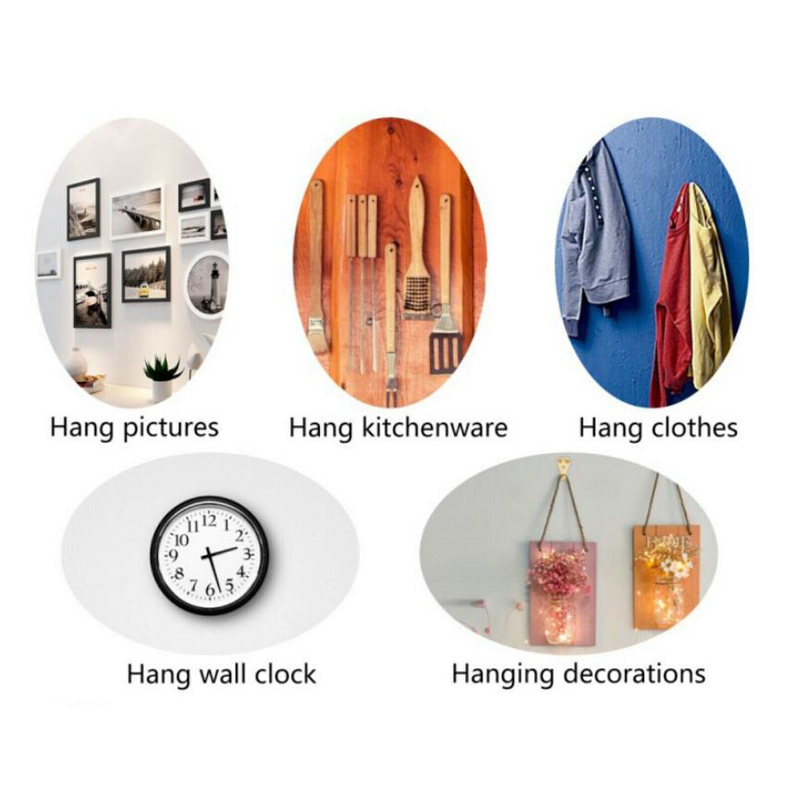 20x Picture Frame Hangers Hooks Brass Plated Plaster Framing Photo Hanging